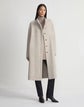 Responsible Wool-Cashmere Bouclé Funnel Collar Oversized Coat