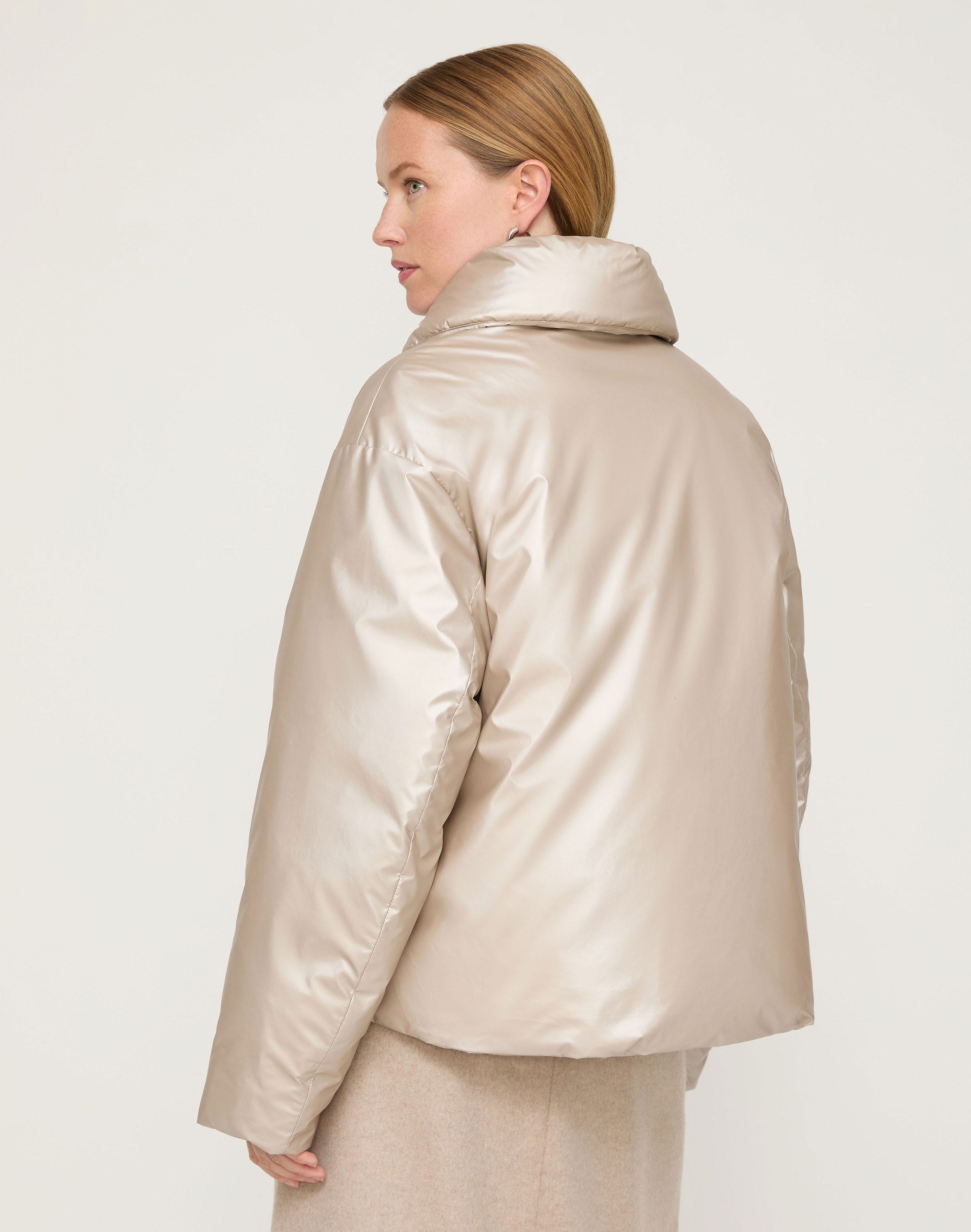 Pearlized Tech Down Puffer Coat