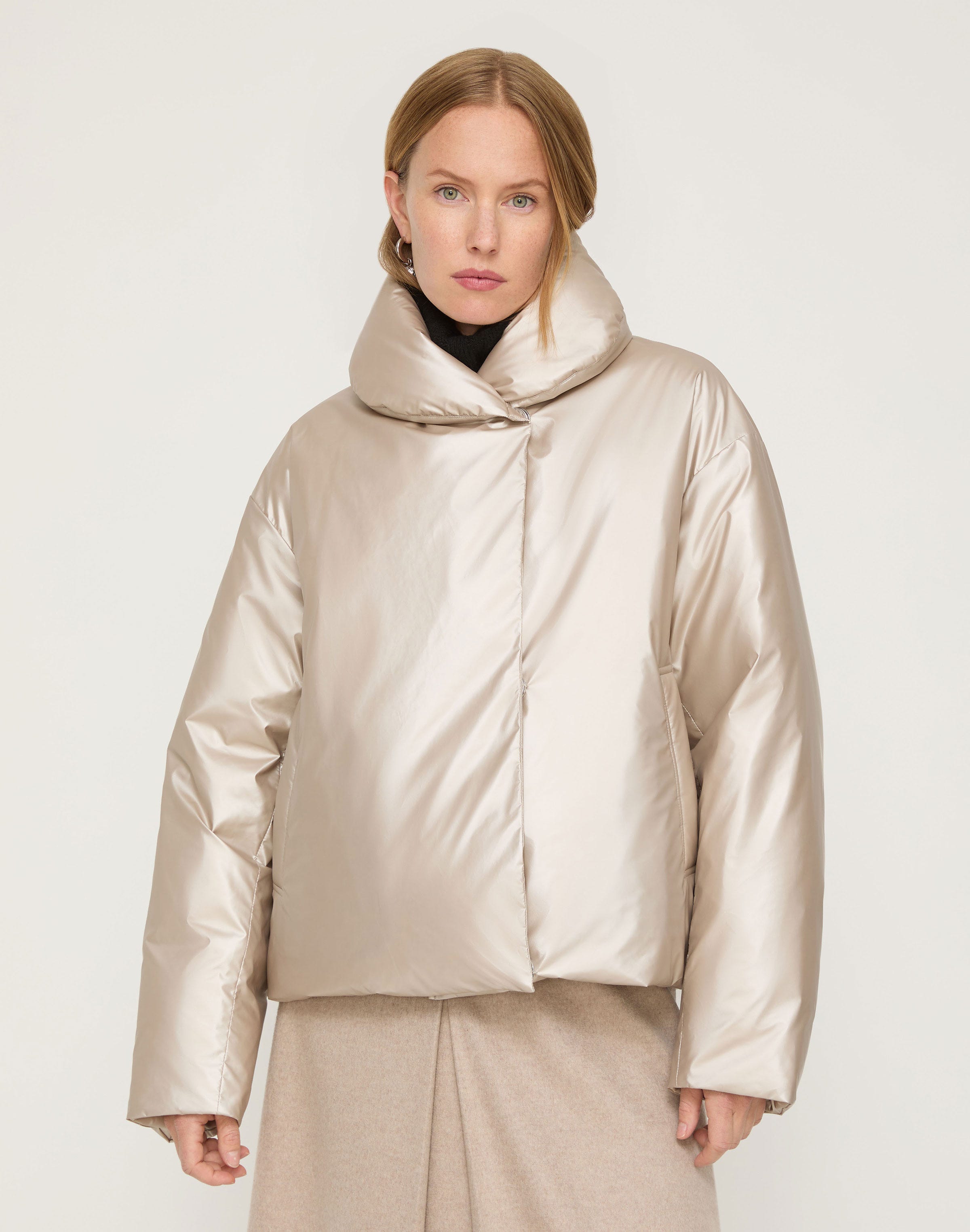 Pearlized Tech Down Puffer Coat