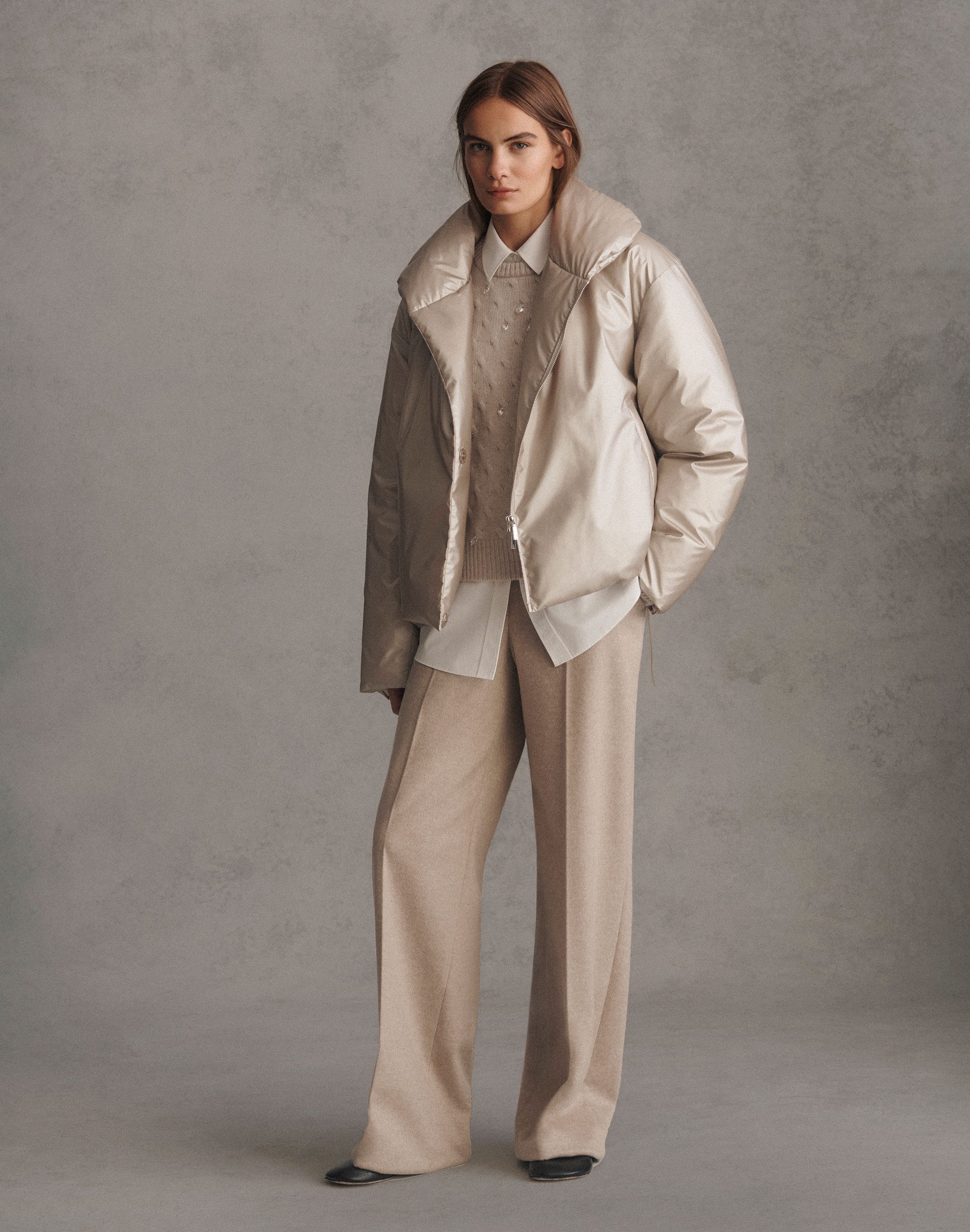 Pearlized Tech Down Puffer Coat