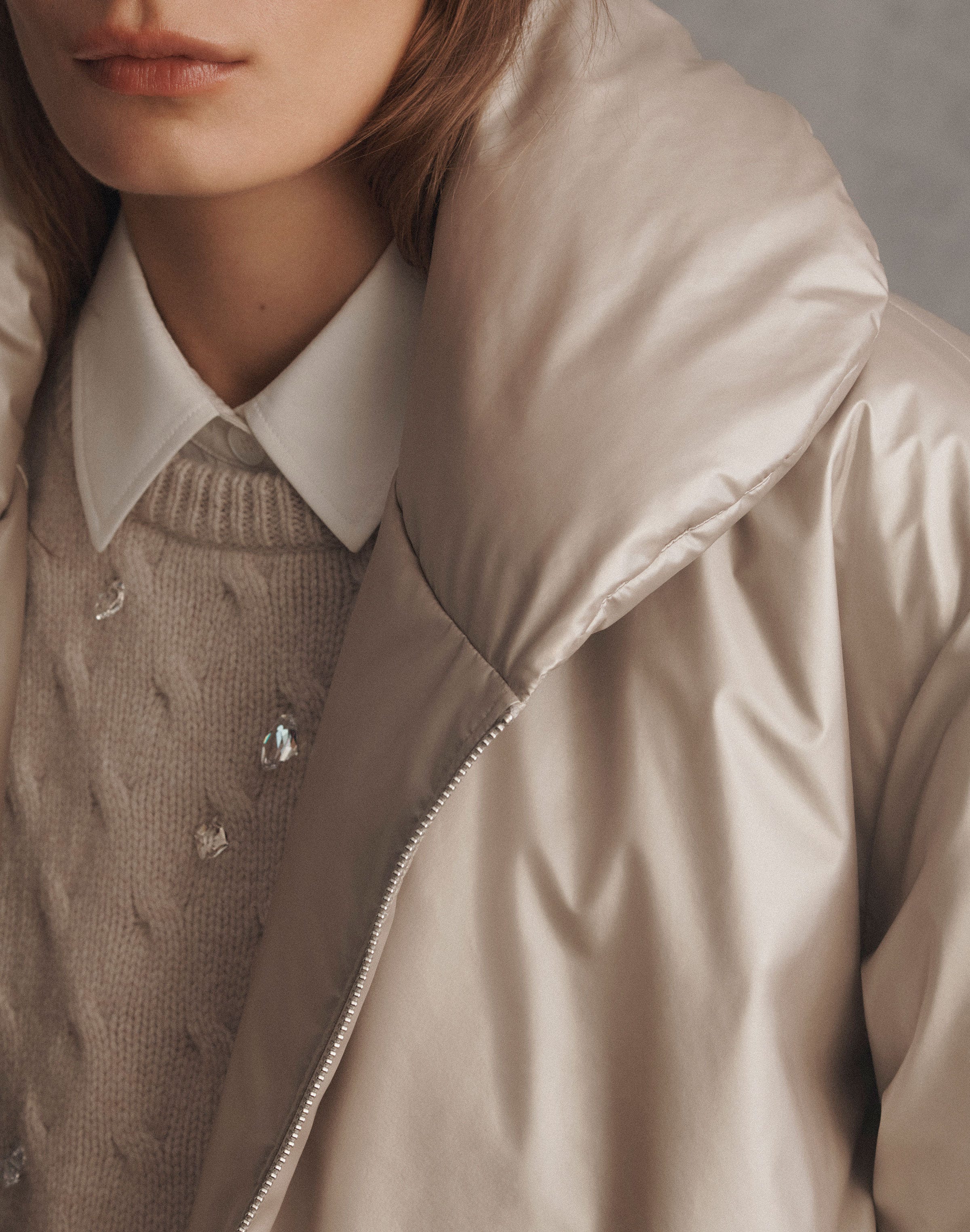 Pearlized Tech Down Puffer Coat