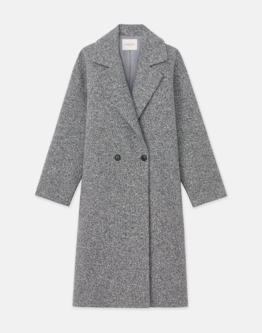 Metallic Flecked Wool-Alpaca Two Button Coat