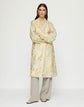 Pastel Dust Fringe Jacquard Open Front Coat