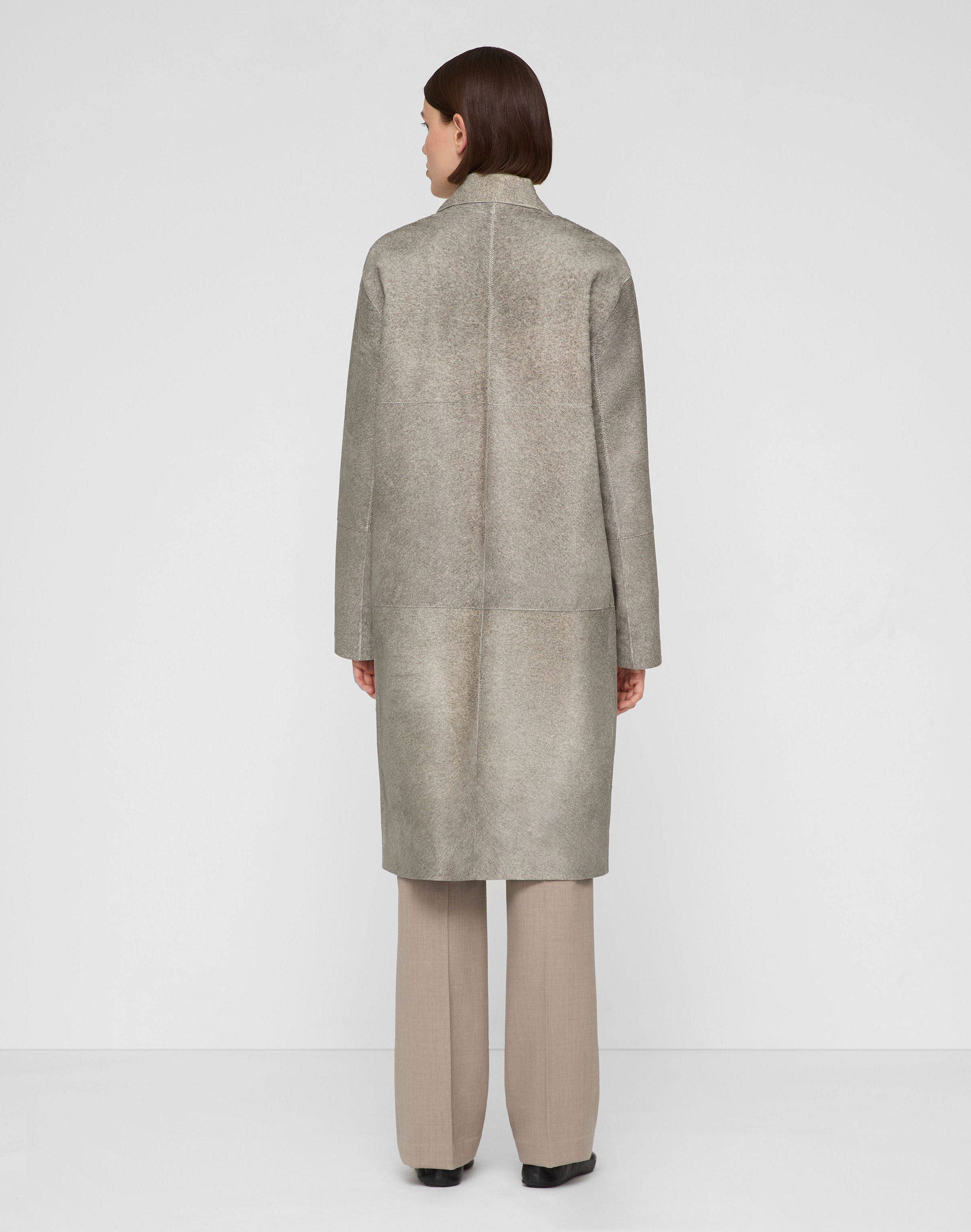 Calf Hair Three Button Coat