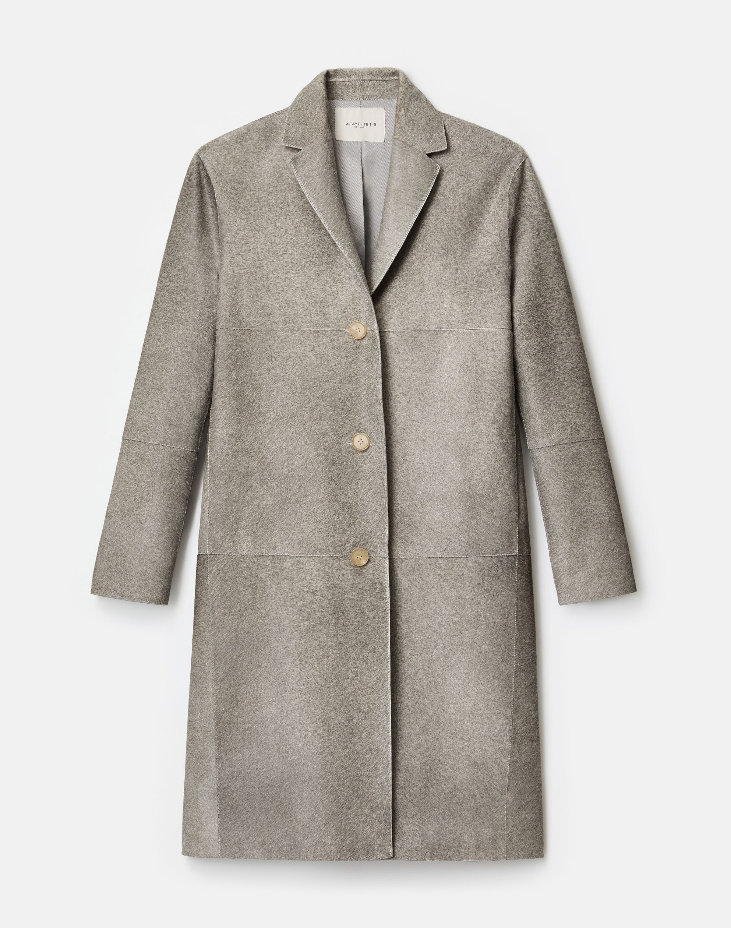Calf Hair Three Button Coat