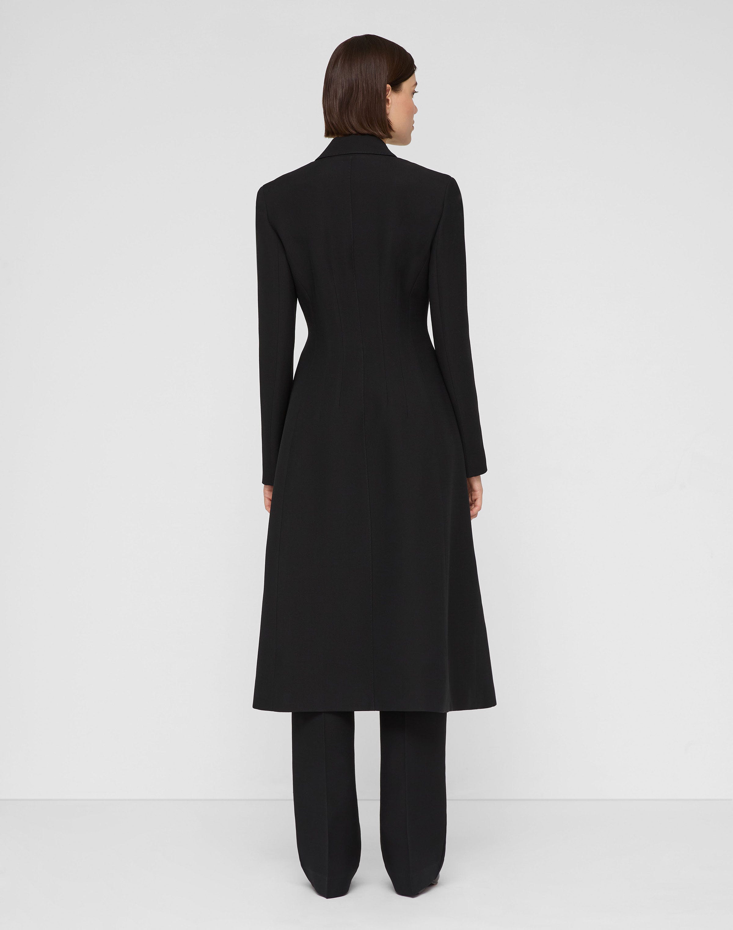 Wool-Silk Crepe Tuxedo Coat