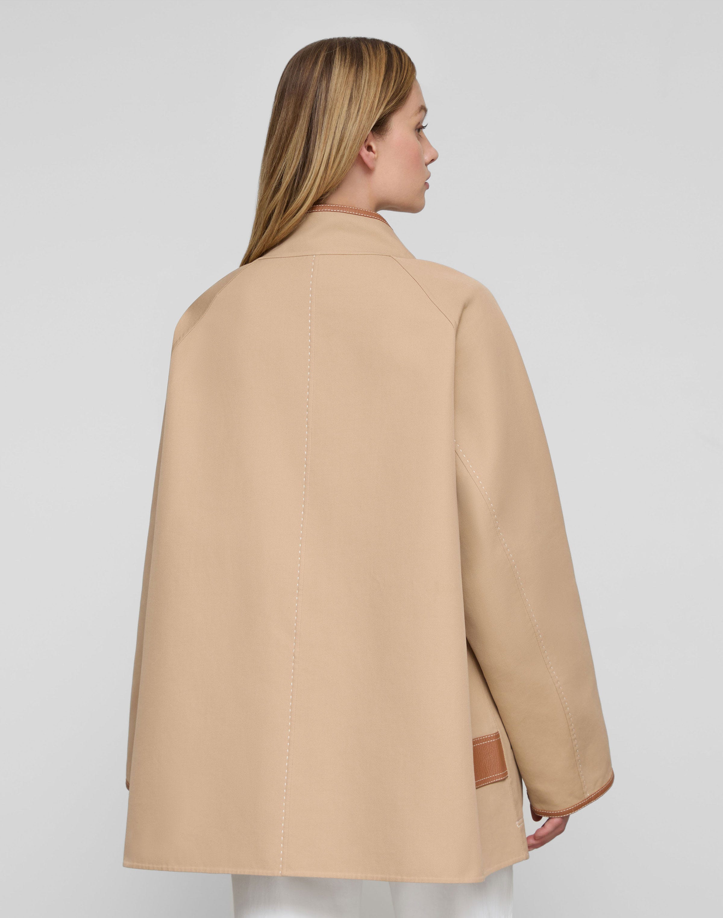 Cotton Double Face Reversible Oversized Car Coat
