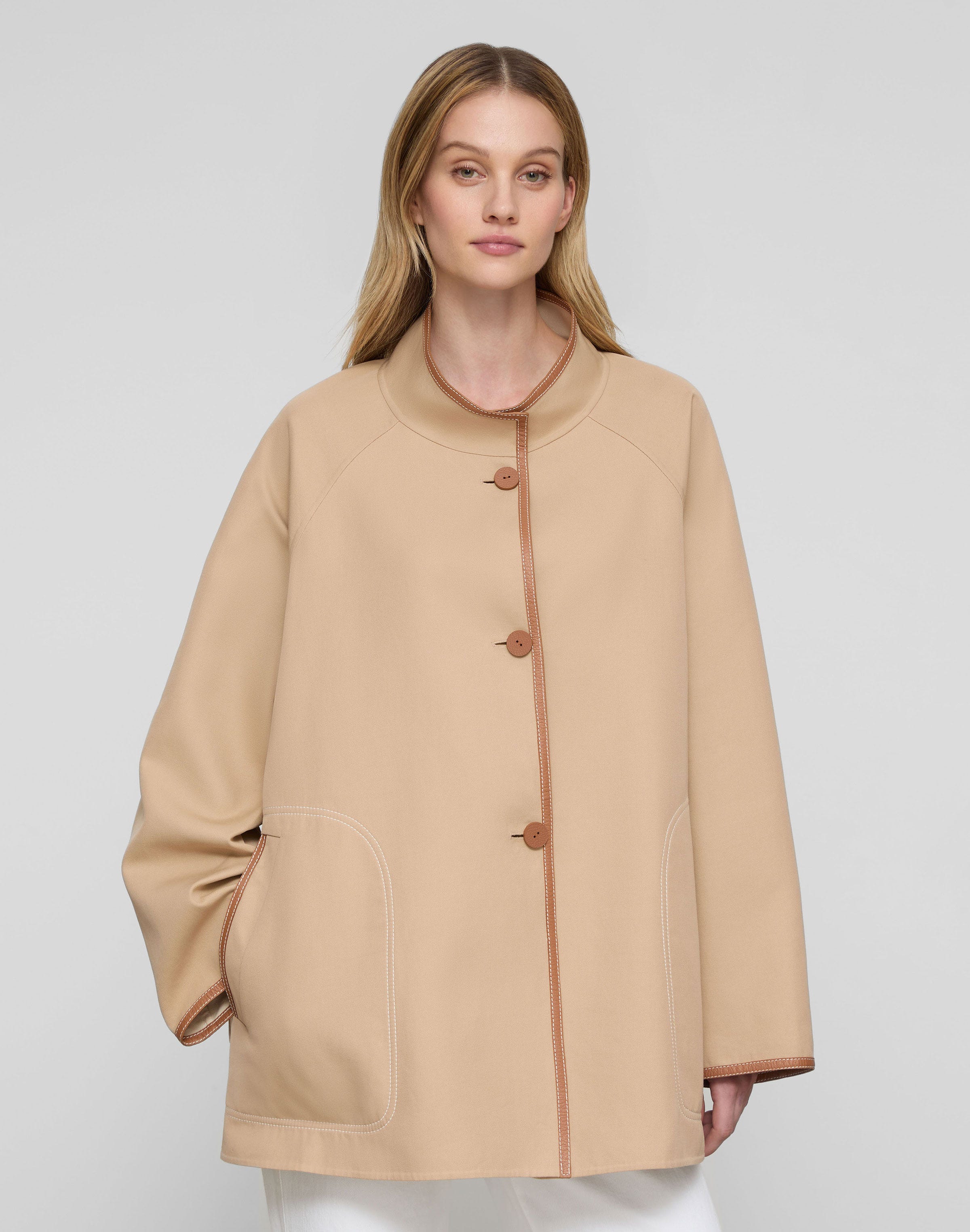 Cotton Double Face Reversible Oversized Car Coat