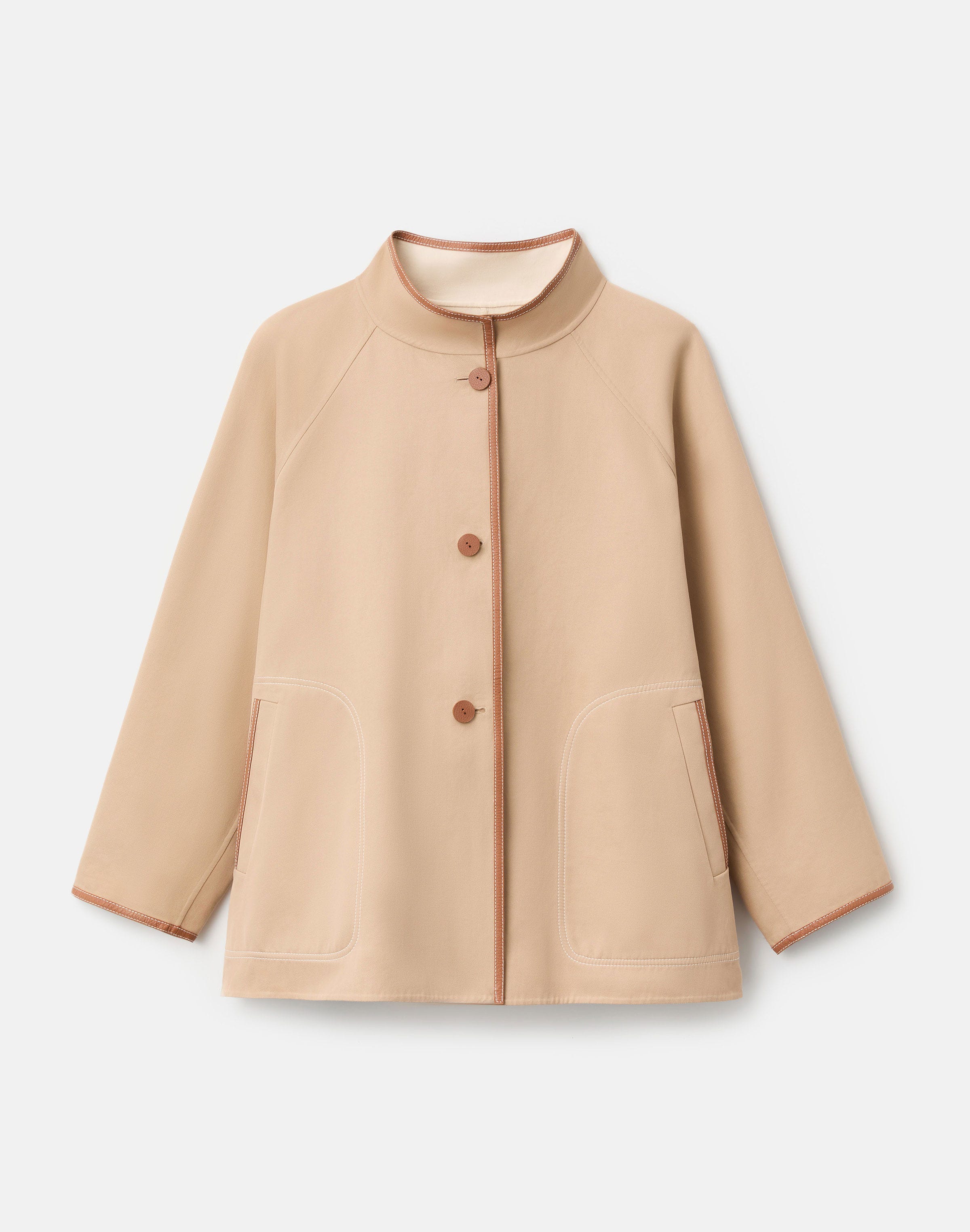Cotton Double Face Reversible Oversized Car Coat