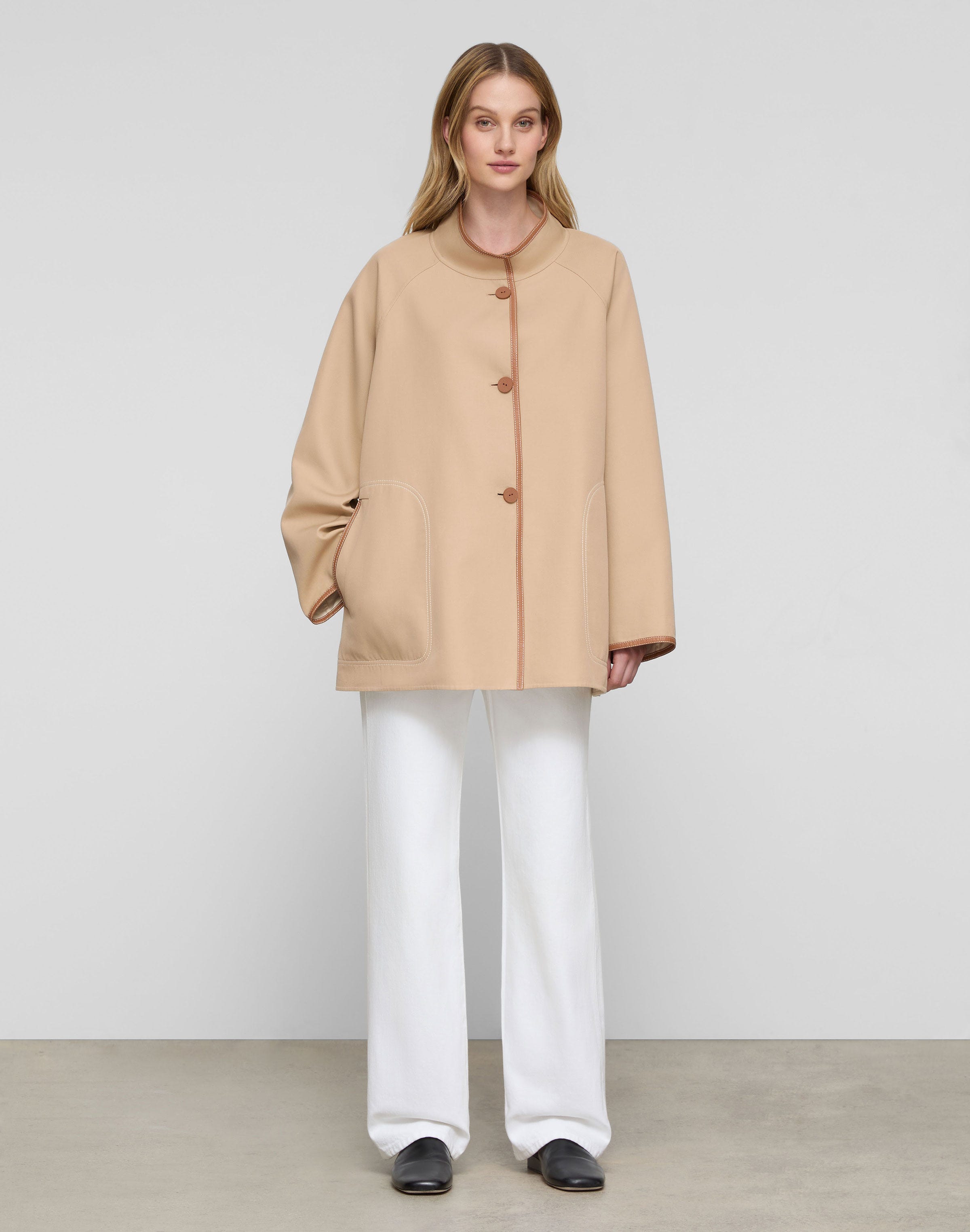 Cotton Double Face Reversible Oversized Car Coat