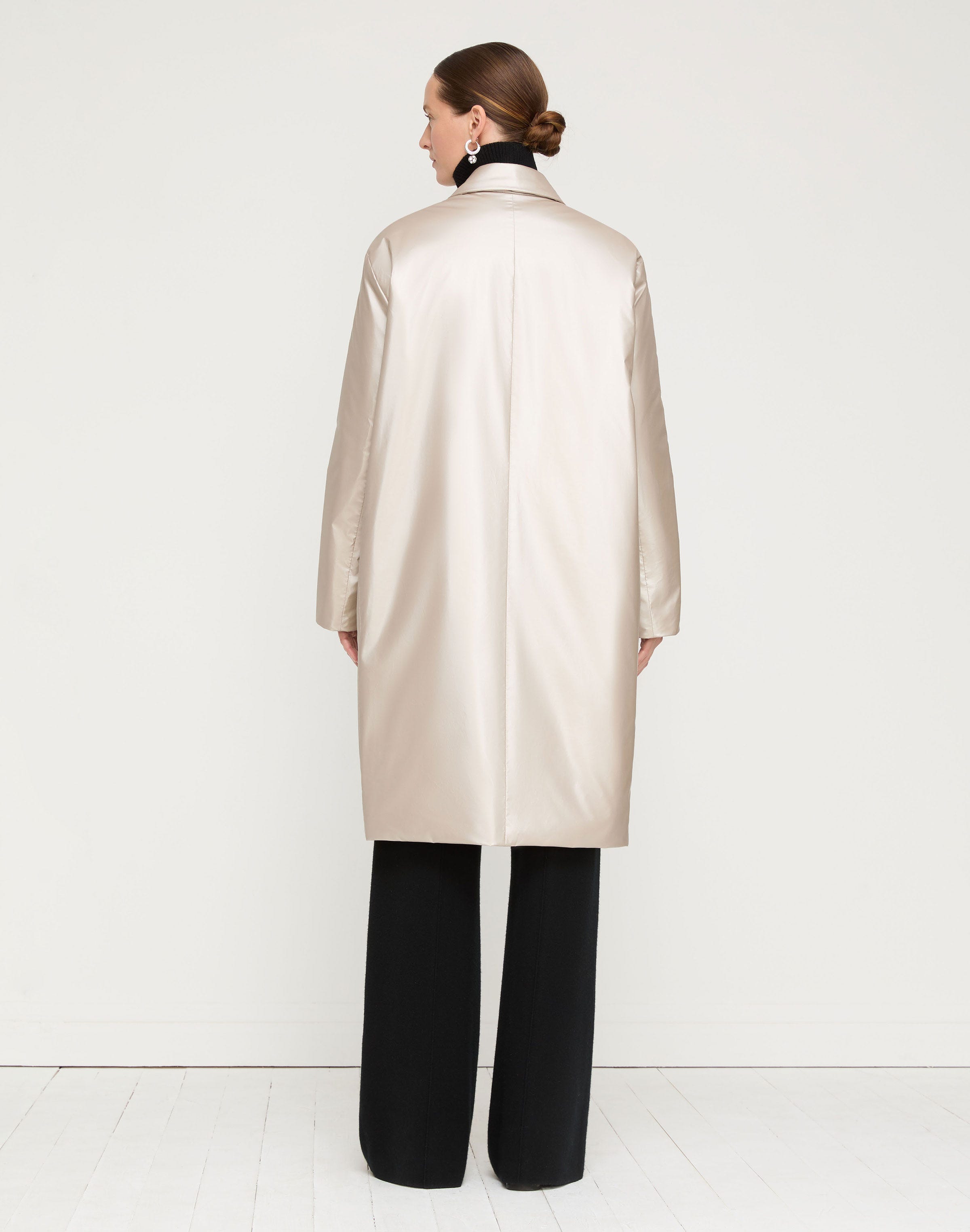 Pearlized Tech Quilted Puffer Coat