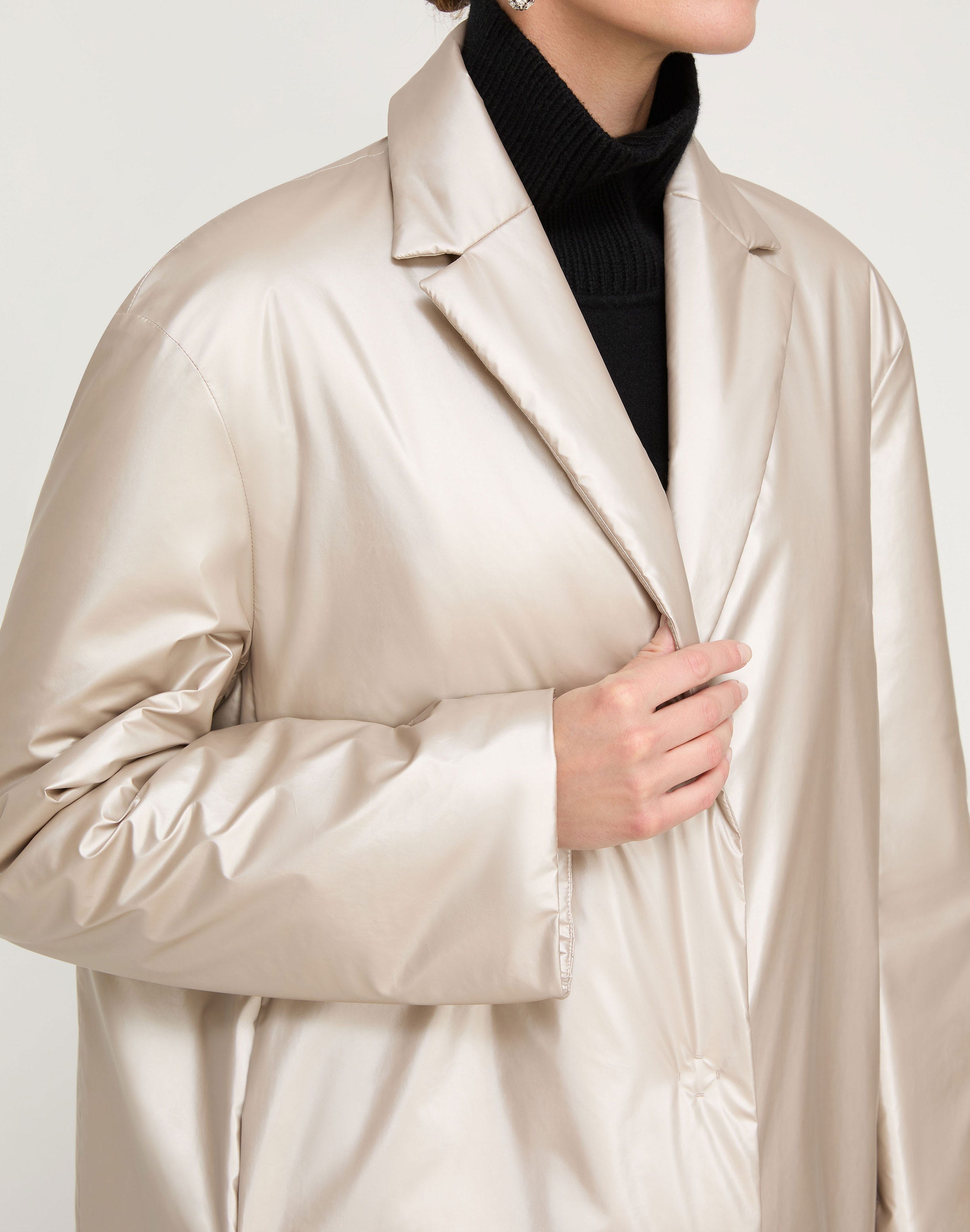 Pearlized Tech Quilted Puffer Coat