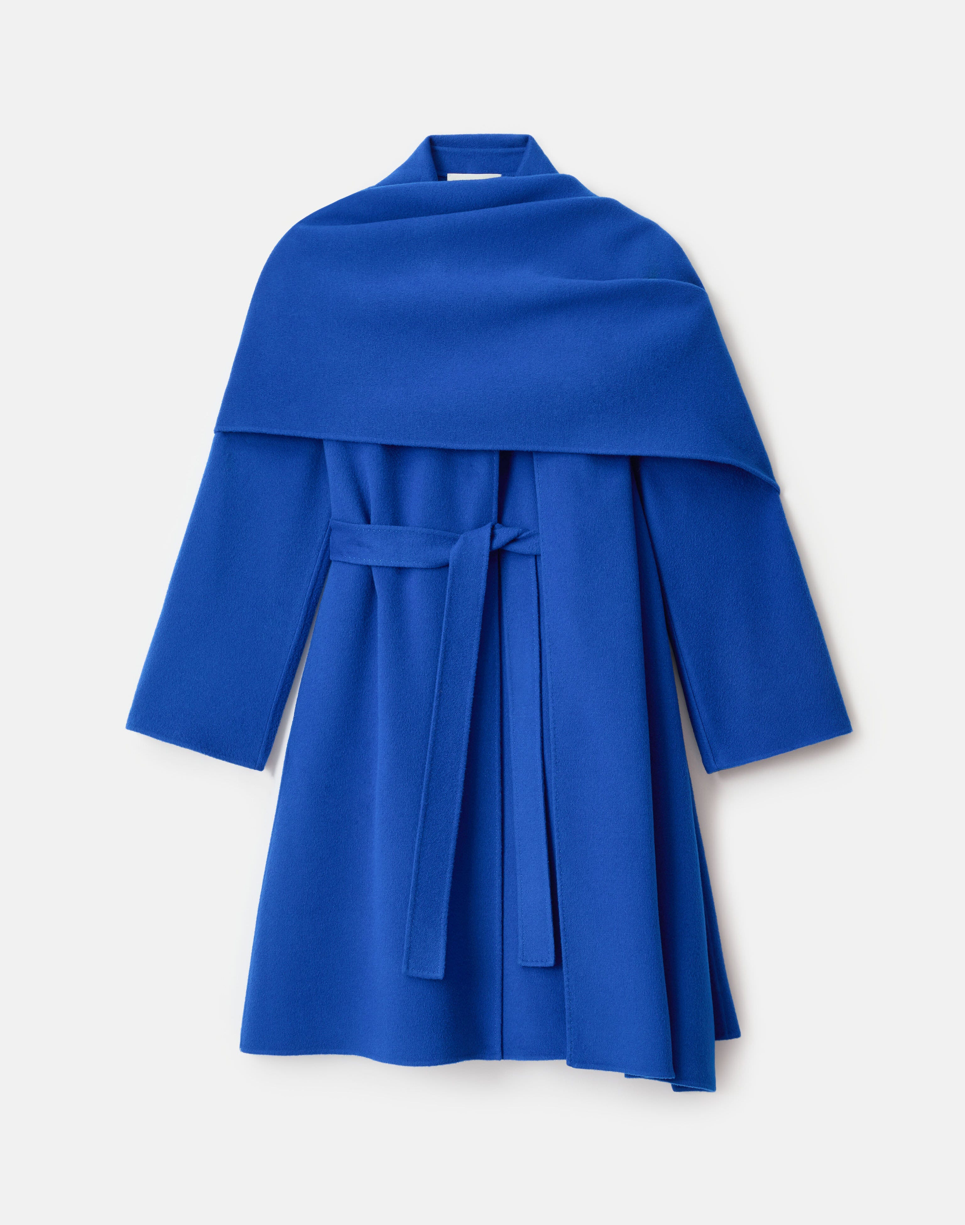 Wool-Cashmere Double Face Oversized Coat & Detachable Poncho