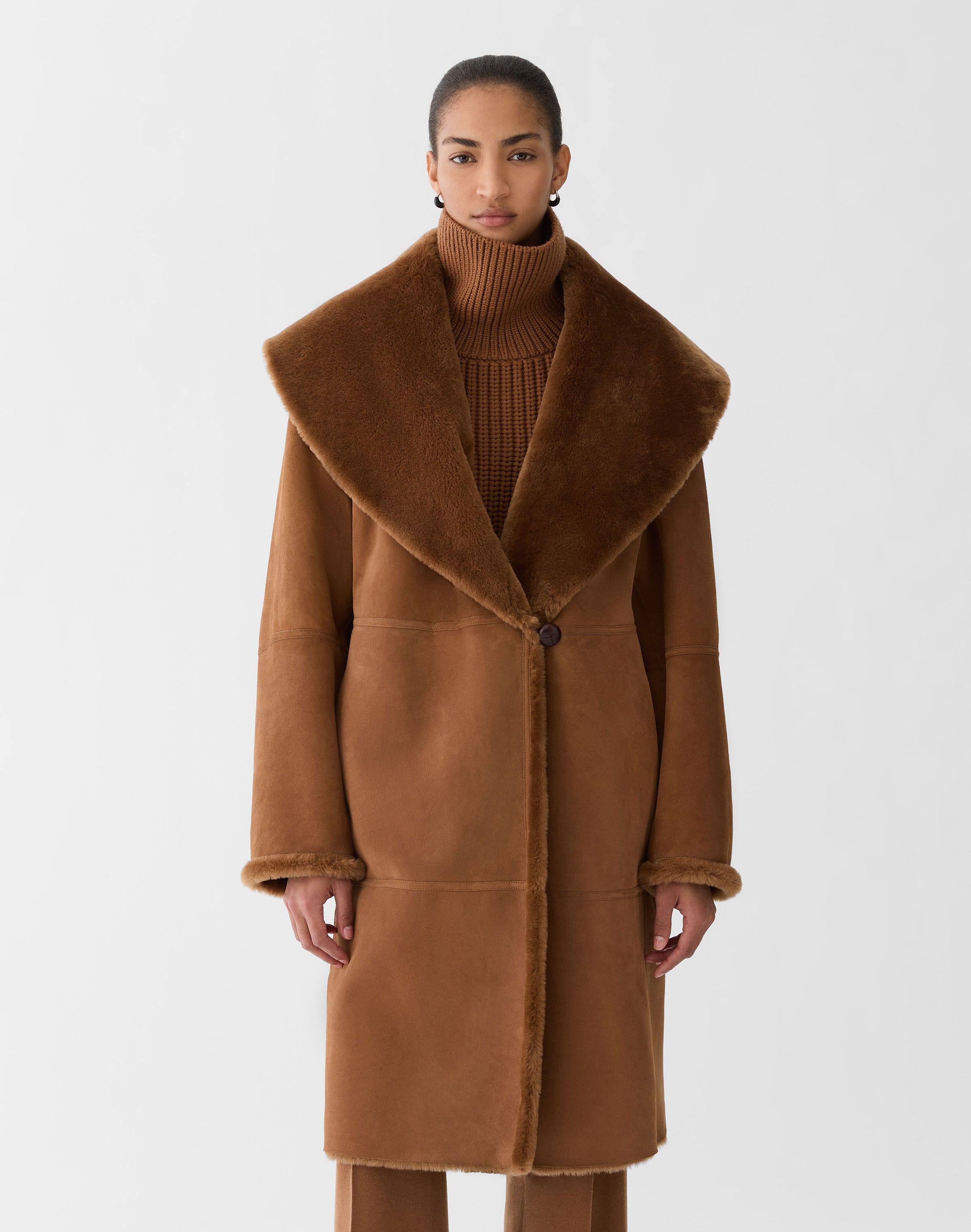 Merino Shearling Oversized Reversible Coat
