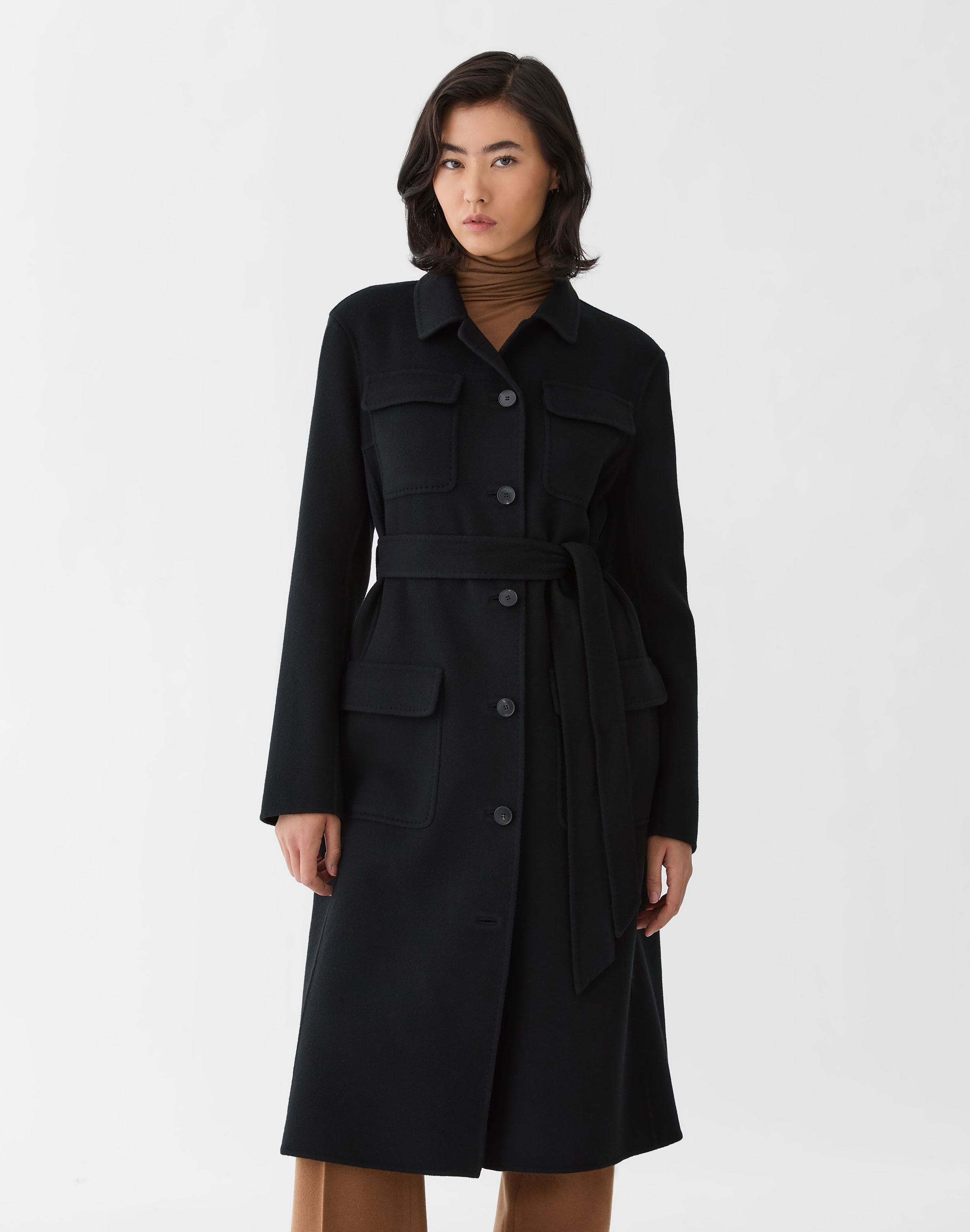 Cashmere Double Face Belted Overcoat