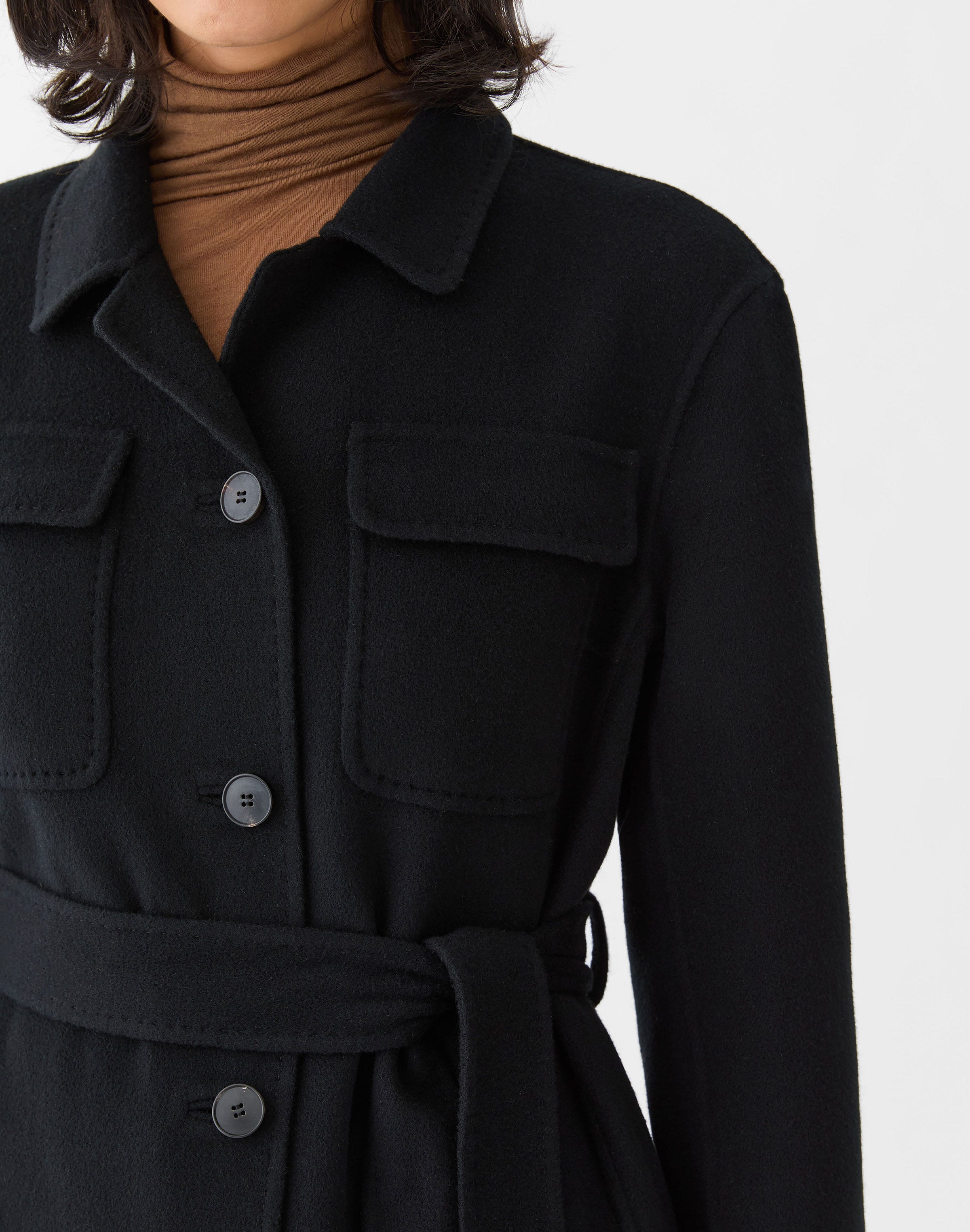 Cashmere Double Face Belted Overcoat