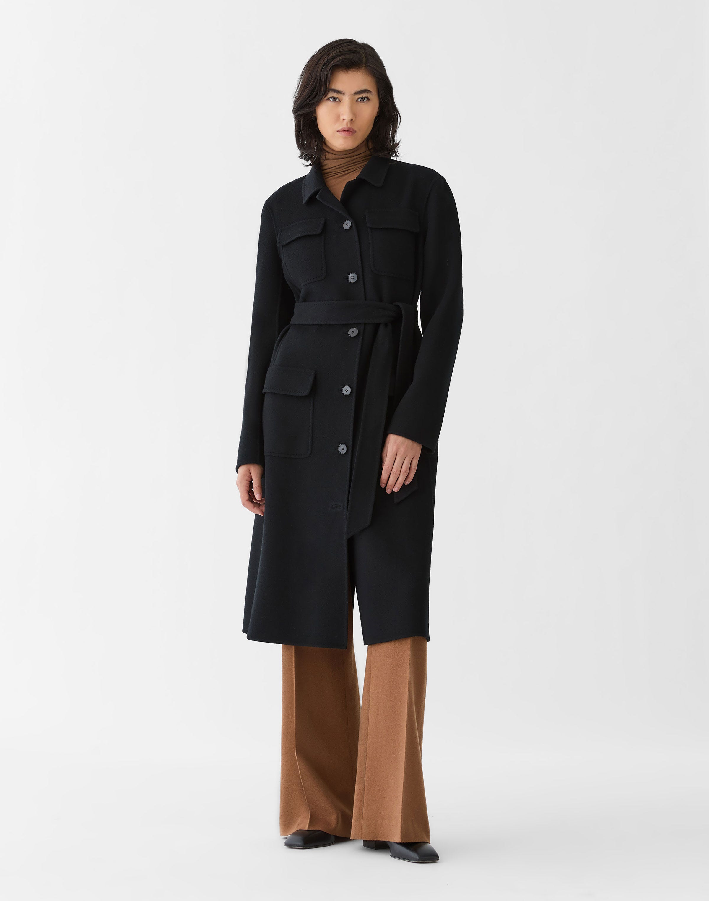 Cashmere Double Face Belted Overcoat