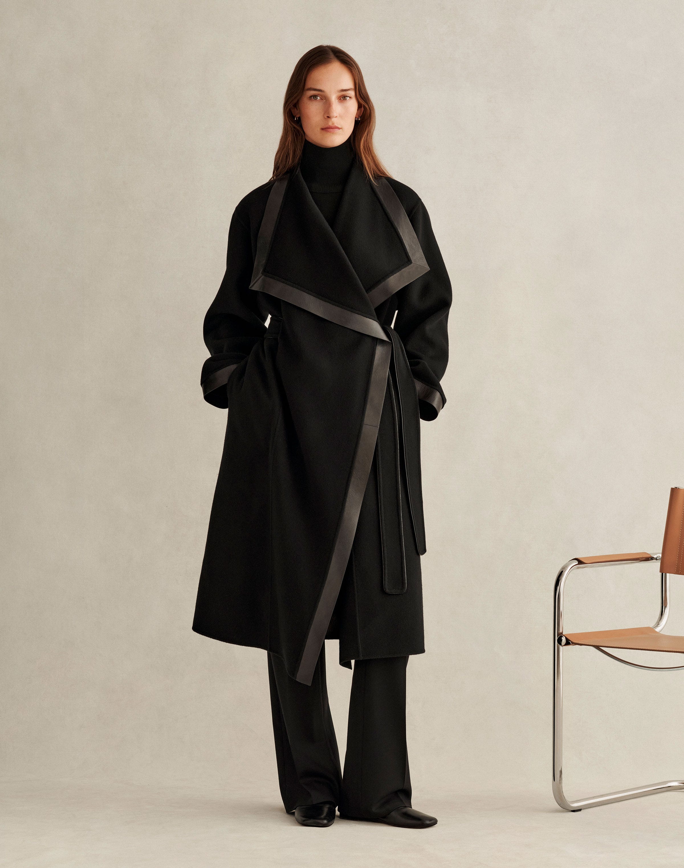 Cashmere Double Face Belted A-Line Coat