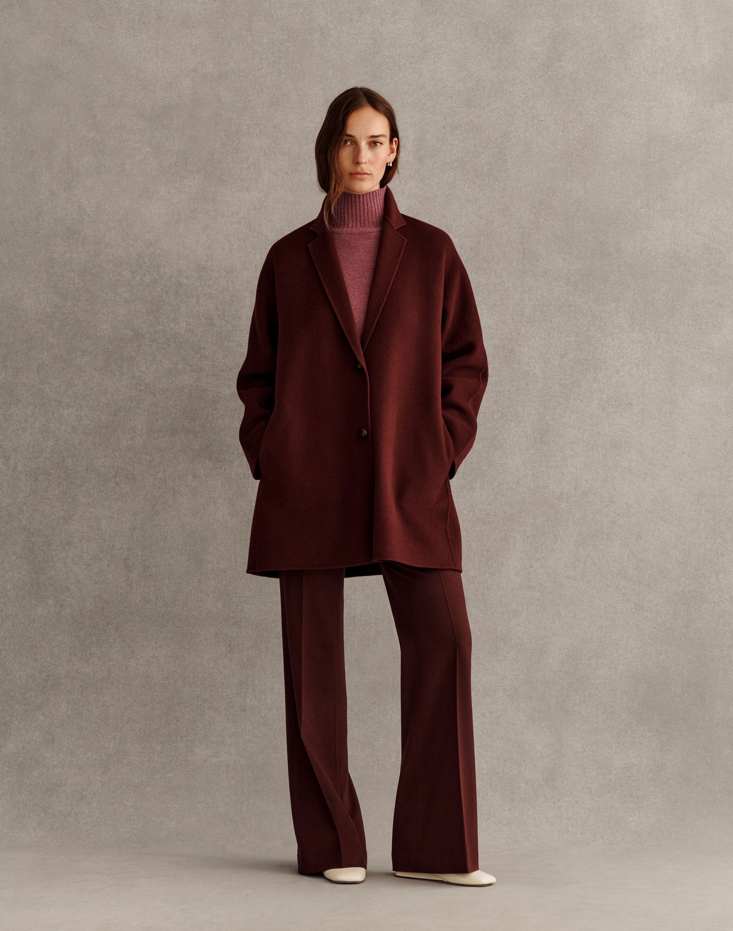 Plus-Size Wool-Cashmere Double Face Car Coat