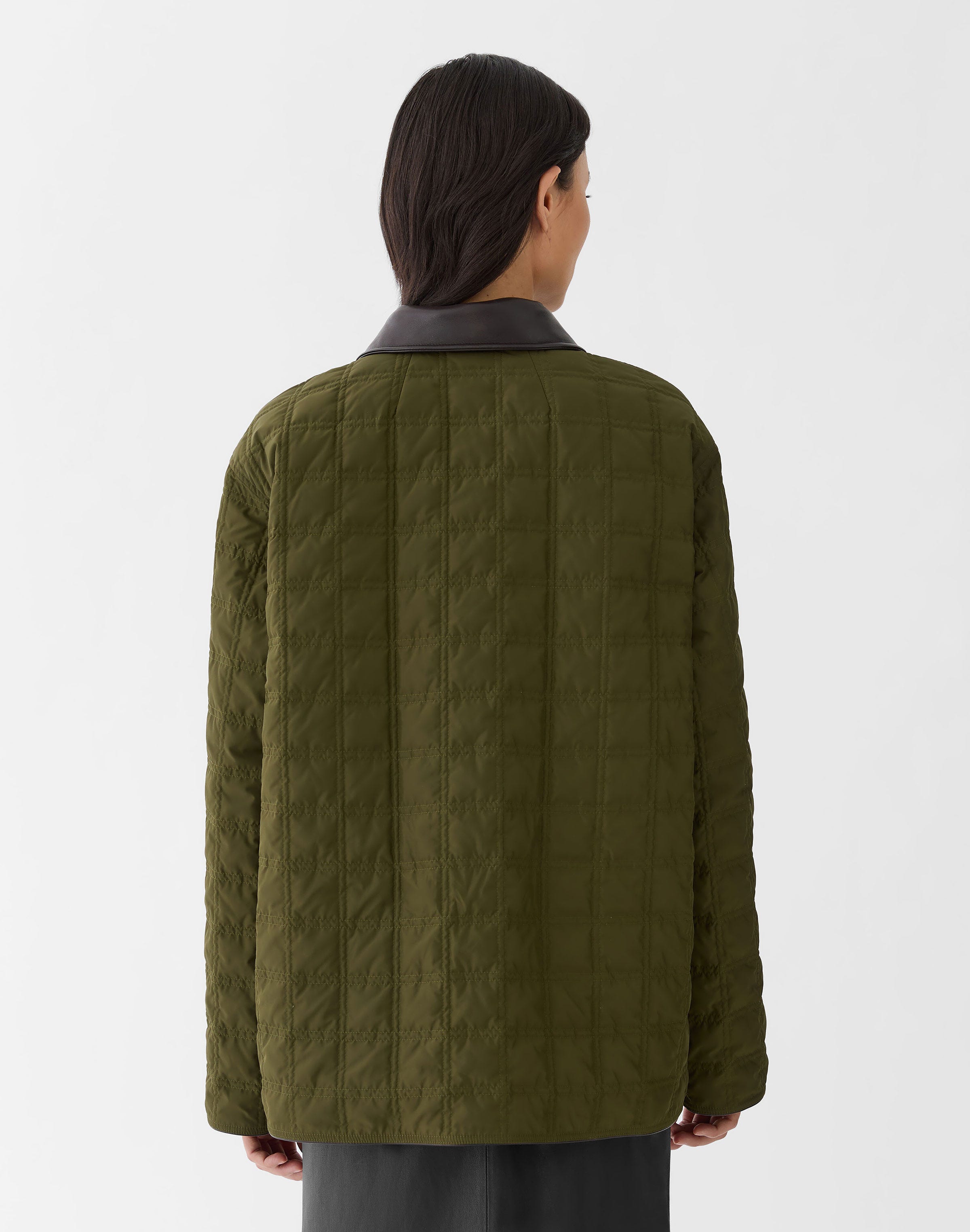 Micro Tech Twill Quilted Down Reversible Coat