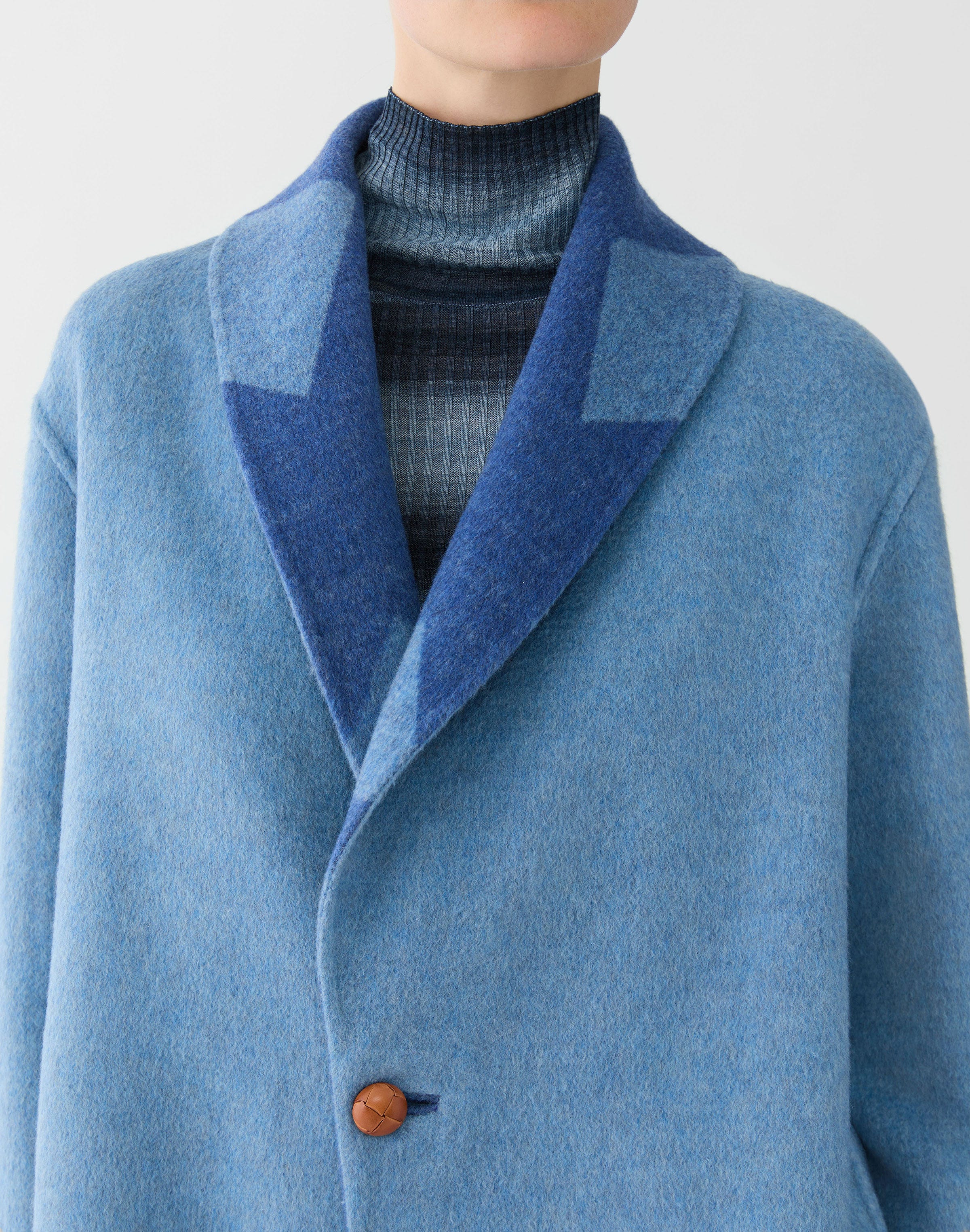 Geo Jacquard Double Face Reversible Short Coat