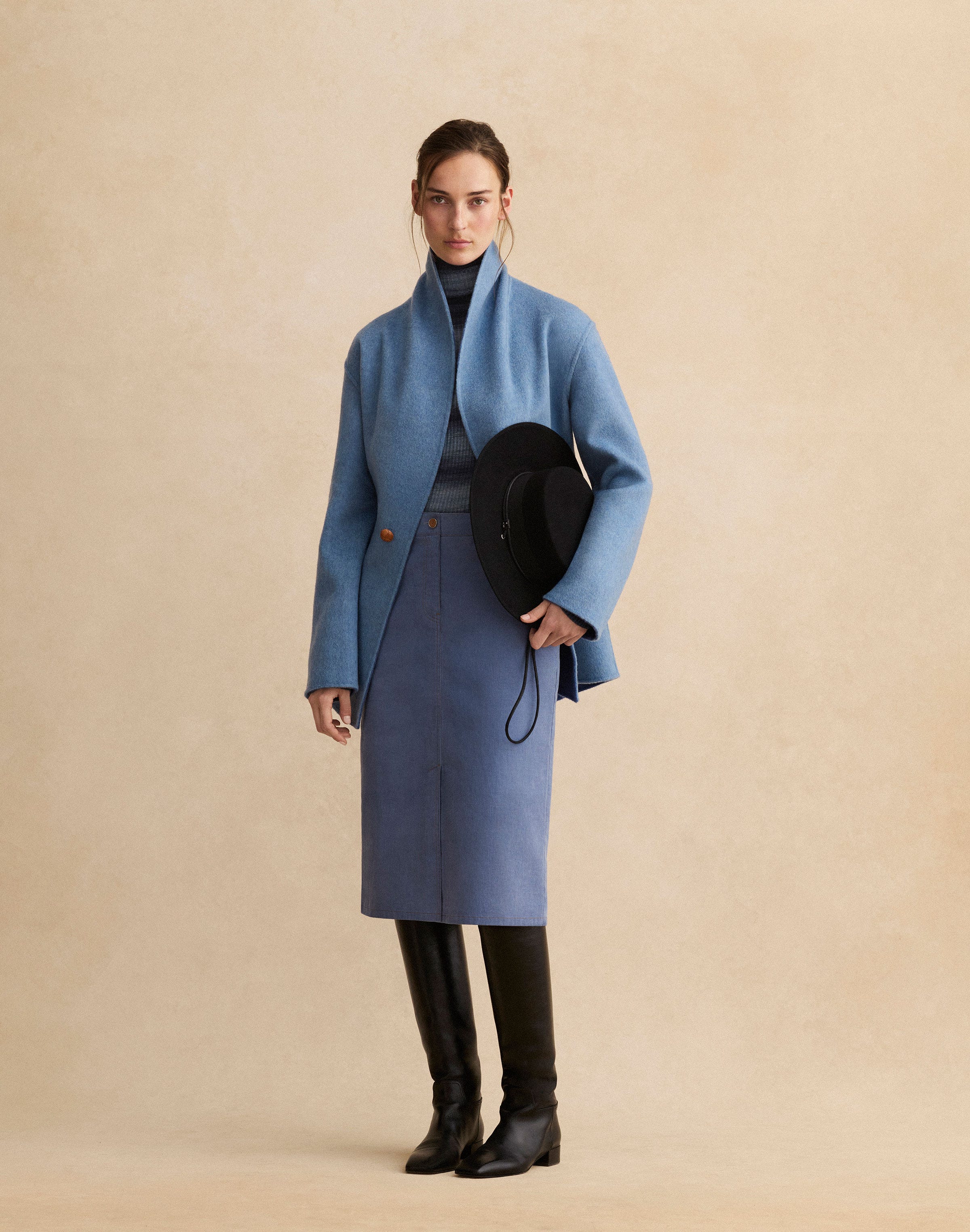 Geo Jacquard Double Face Reversible Short Coat