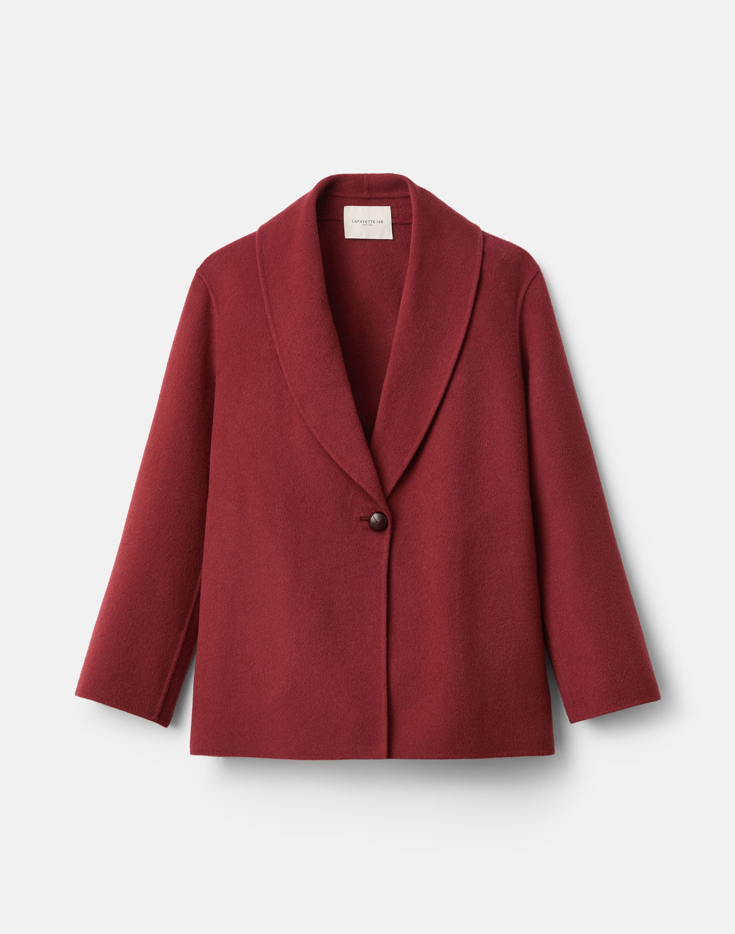 Wool-Cashmere Double Face Shawl Collar Short Coat