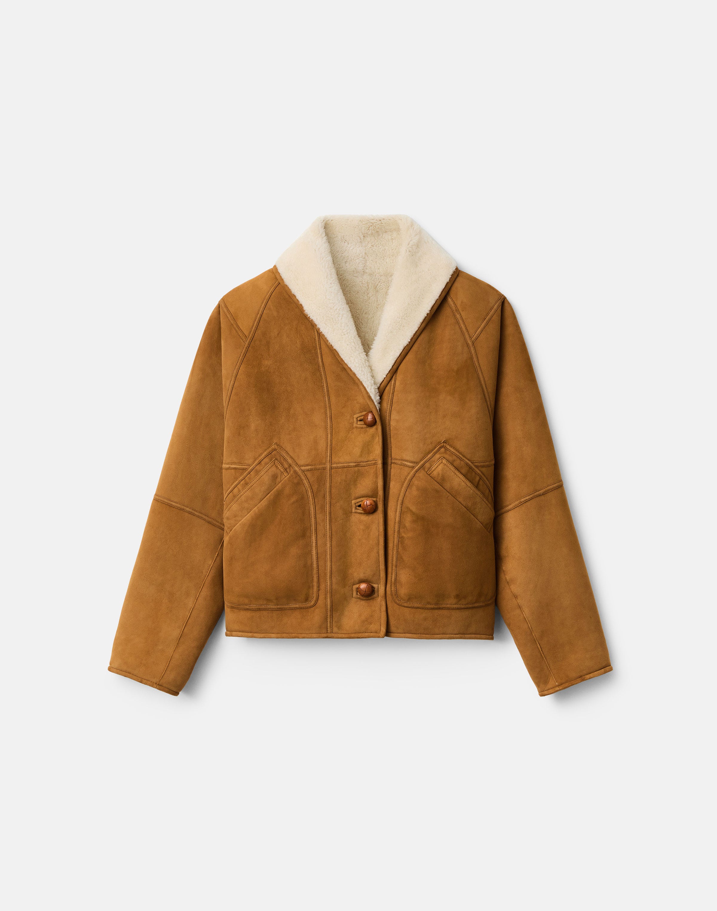 Shearling Reversible Shawl Collar Coat