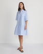 Stripe Organic Cotton Flounced Shirtdress