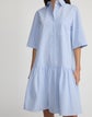 Stripe Organic Cotton Flounced Shirtdress