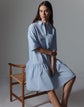 Stripe Organic Cotton Flounced Shirtdress