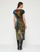 L148 X Save Venice Print Recycled Satin Plissé Midi Dress