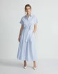 Petite Pinstripe Cotton Tulip Shirtdress