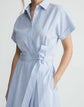 Petite Pinstripe Cotton Tulip Shirtdress