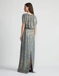 Metallic Floating Leaves Silk Jacquard Blouson Gown