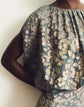 Metallic Floating Leaves Silk Jacquard Blouson Gown