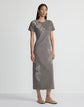 Baroque Hand-Beaded Brushed Wool-Cashmere Flannel Midi Dress