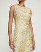 Pastel Dust Fringe Jacquard Maxi Sheath Gown