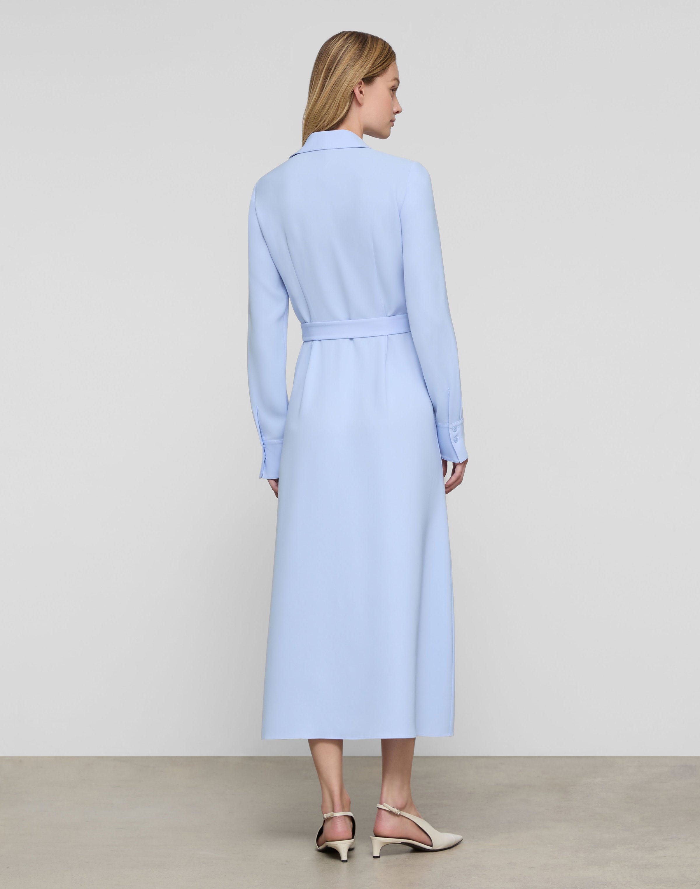 Responsible Finesse Crepe Belted Shirtdress
