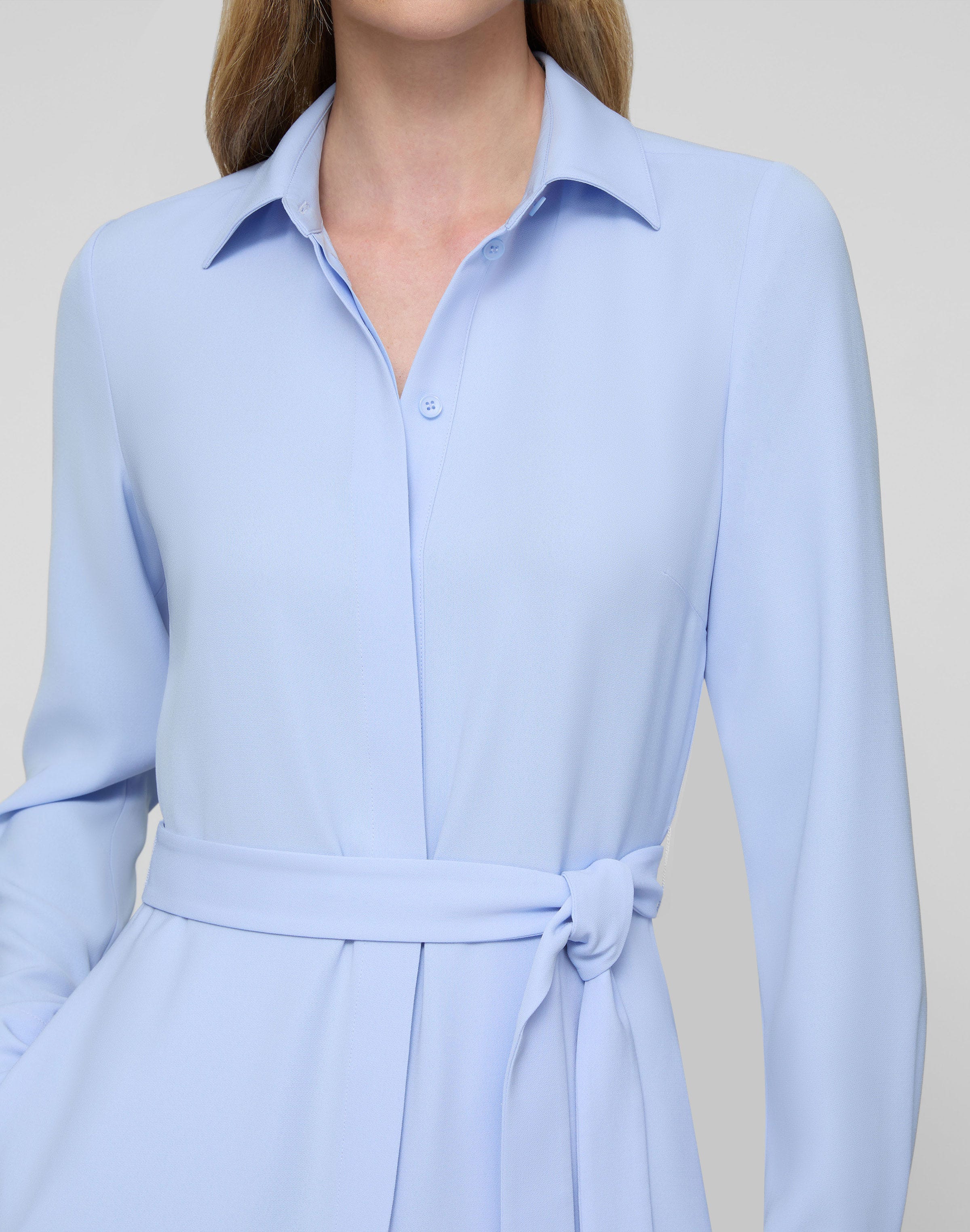 Responsible Finesse Crepe Belted Shirtdress