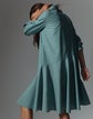 Plus-Size Slubbed Cotton Flounced Shirtdress