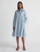 Petite Slubbed Cotton Flounced Shirtdress
