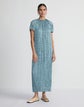 Iridescent Twill Plissé Maxi Dress