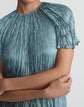 Iridescent Twill Plissé Maxi Dress