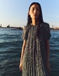 Iridescent Twill Plissé Maxi Dress