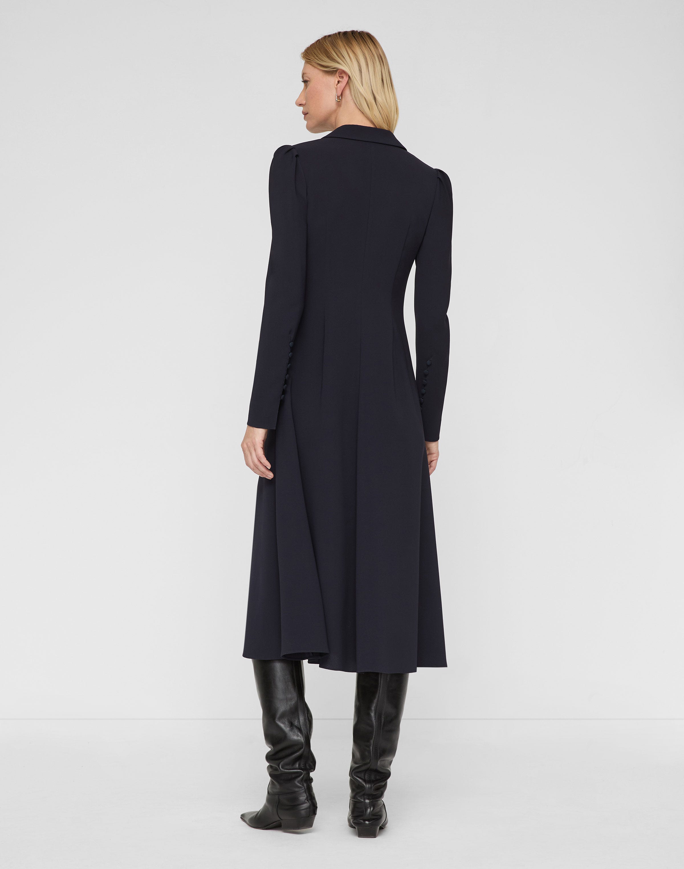 Responsible Finesse Crepe Button Midi Dress