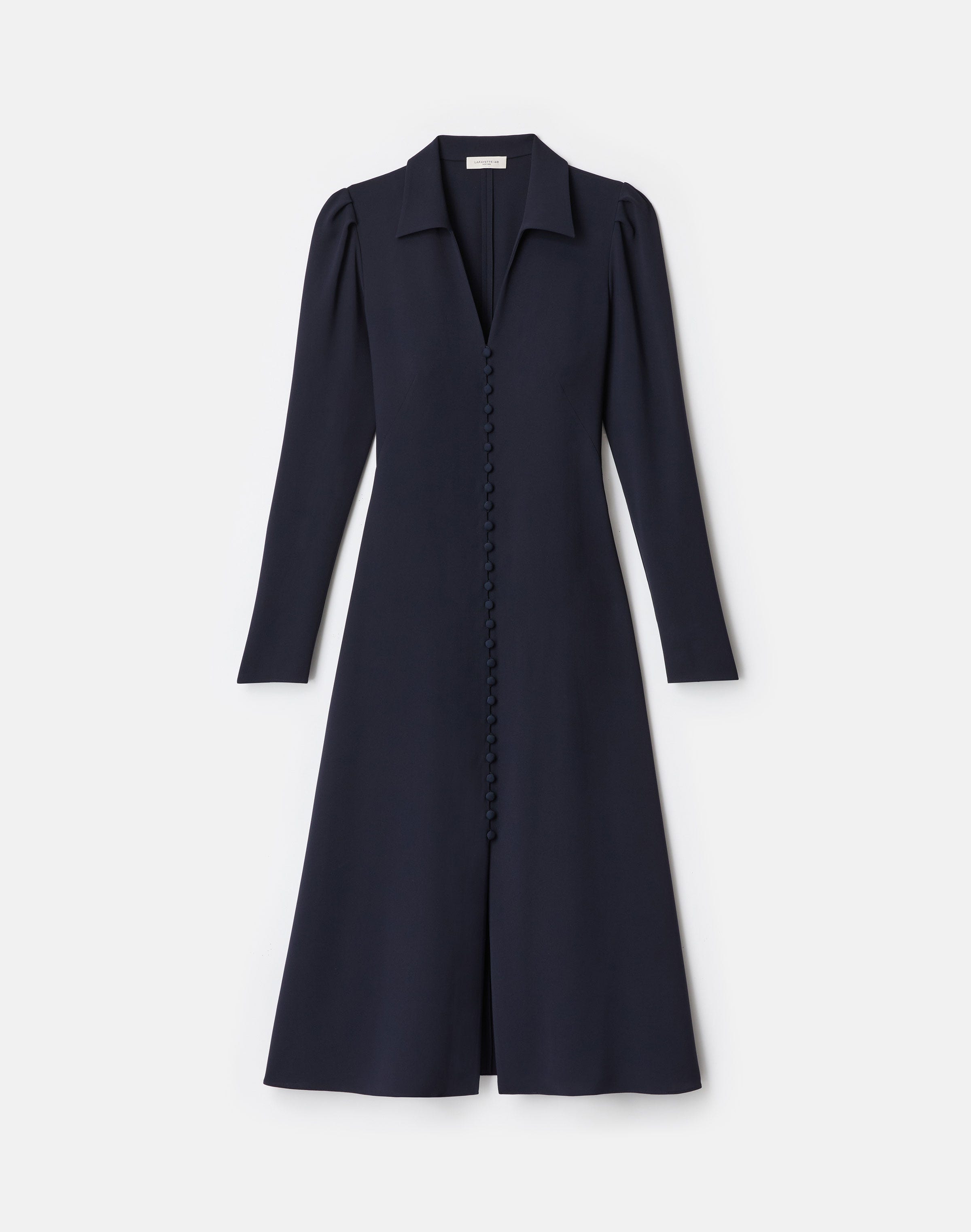 Responsible Finesse Crepe Button Midi Dress