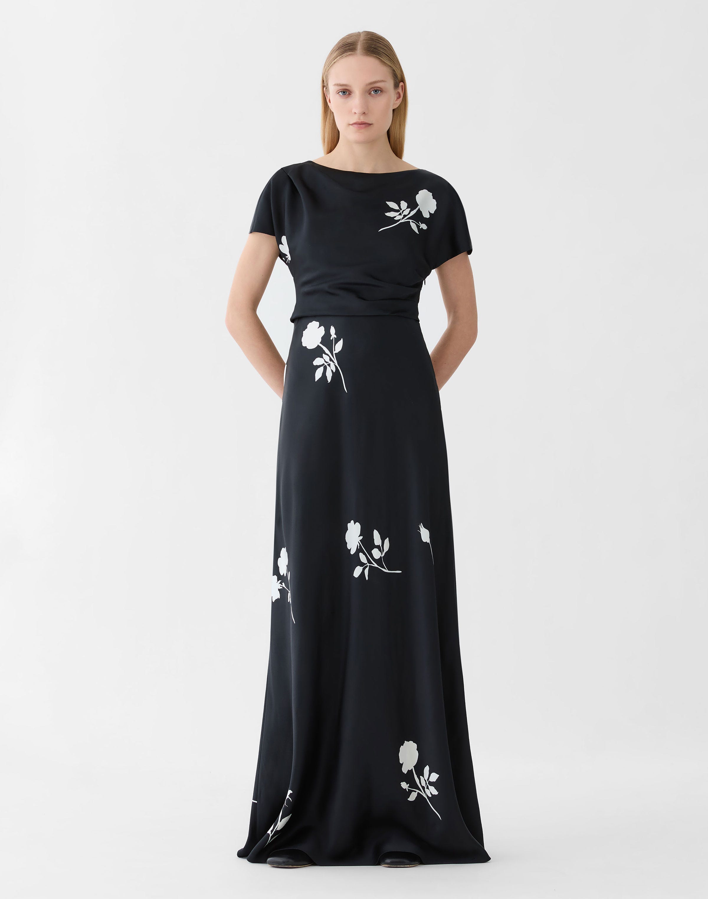 Rose Print Viscose Gown