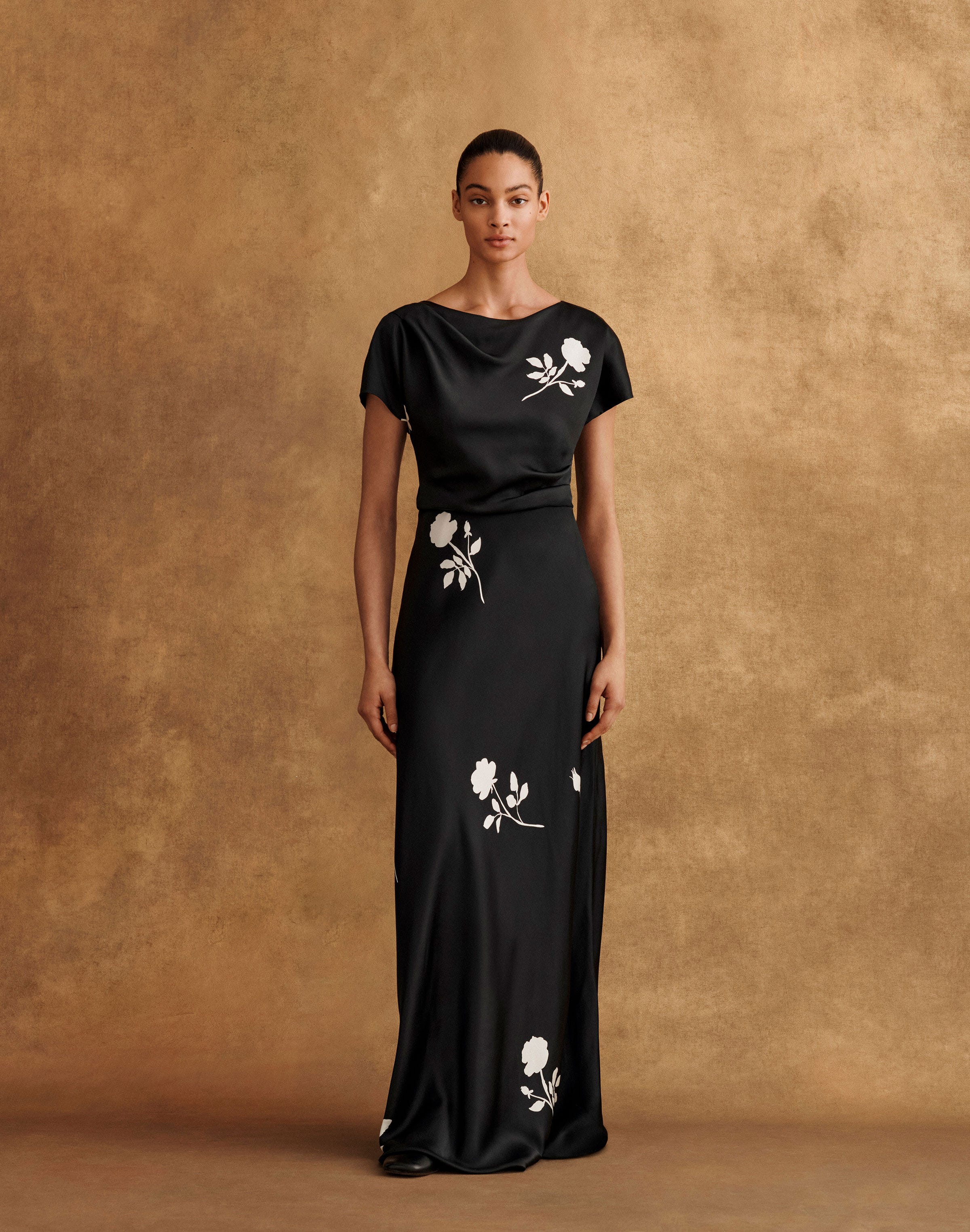 Rose Print Viscose Gown