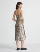 Metallic Sequin Strapless Midi Dress